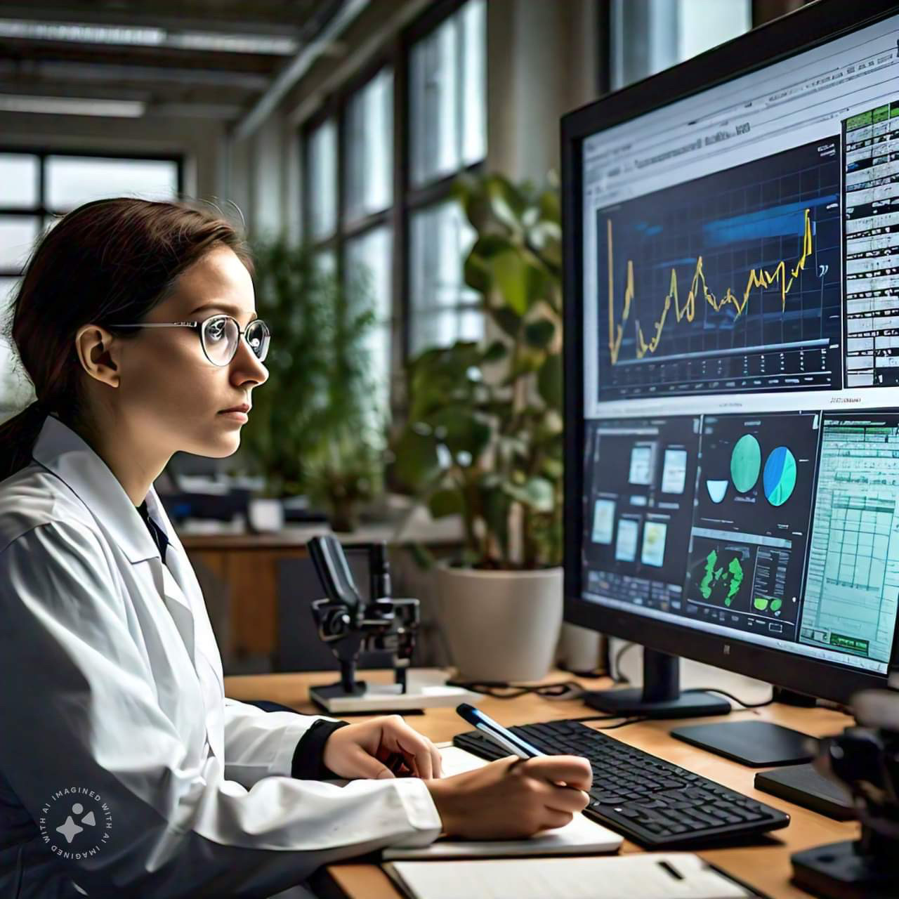 a scientist observing environmental data - generated by AI